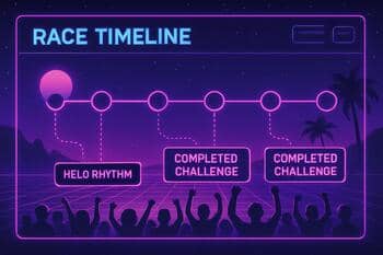 Markers over timeline indicating crowd rhythm