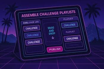 Creator studio screen for assembling playlists