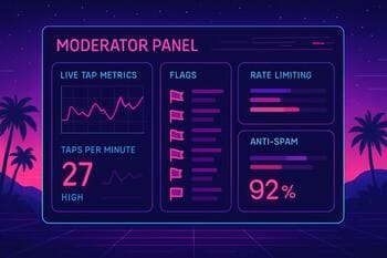 Moderator panel with live tap metrics