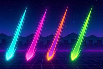 Trail skins preview with cyan and magenta streaks