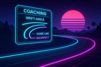 Guide lines for drift angle coaching