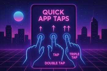 Gesture hints for quick app taps