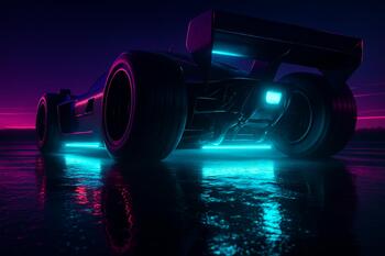 Cyan underglow reacting to bass thumps