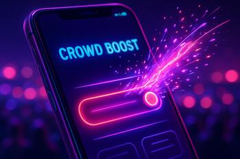 Crowd boost slider with neon particles