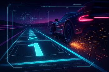 Sprint lane with cyan position markers