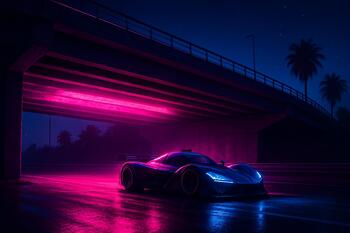 Overpass with magenta underglow