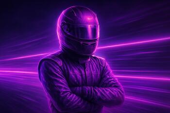 Front card with Cutter driver in violet haze