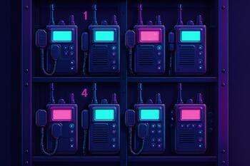 Device rack with numbered radios