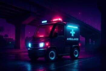 Response cart staged near underpass