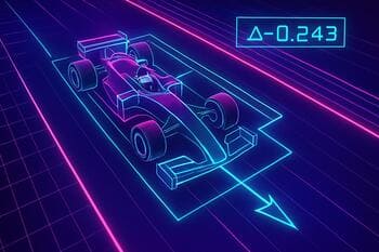 Top angle replay showing overtake delta overlay