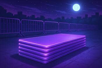 Soft barrier skins being stacked