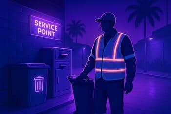 Sanitation crew at service point