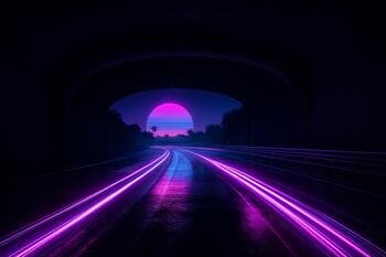 Underpass exit with violet streaks